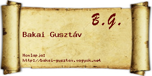 Bakai Gusztáv névjegykártya